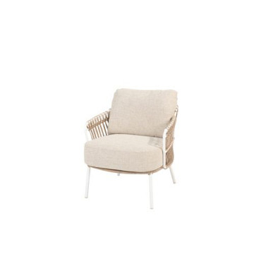 Dalias low dining chair white with 2 cushions White