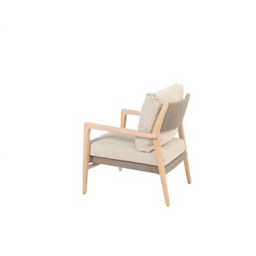 Julia low dining chair brushed teak with 2 cushions Teak brushed
