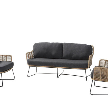 Belmond loungeset - Bank en loungestoelen (2x) - Showroommodel OP=OP