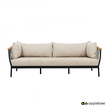 Condor sofa 217, Black alu frame, SVLK teak arm natural, Bee Wett cushion in Natural Oak OP=OP