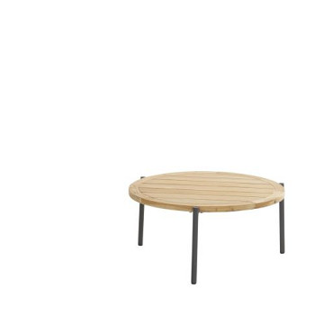 Yoga coffee table Anthracite Natural teak 73 cm (H35) Alu / Teak