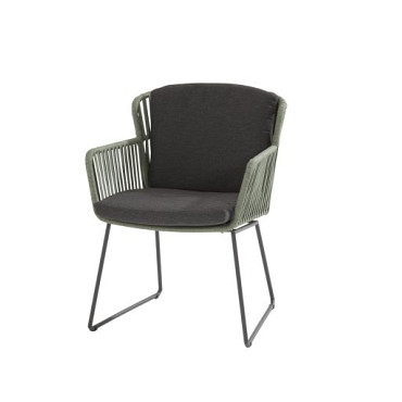 Vitali dining chair Webbing Green with 2 cushions - Showroommodel OP=OP