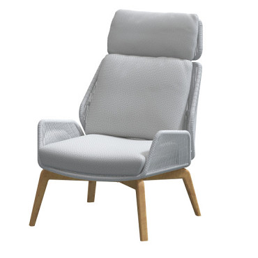 Carthago teak living chair Frozen with 2 cushions  Teak/Frozen