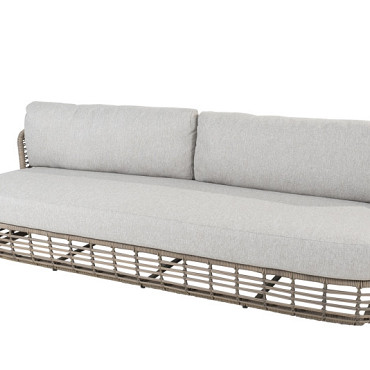 Lugano living bench 3 seater pure with 5 cushions Pure