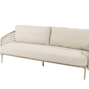 Puccini 3 seater bench latte with 3 cushions Latte