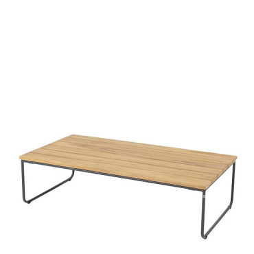 Verdi coffee table natural teak rectangular 110 X 60 X 30 cm Alu / Teak