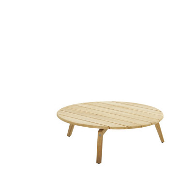 Zucca coffee table Natural Teak round 90 cm. Teak legs (H30) Teak / Teak