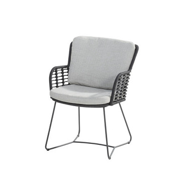 Fabrice dining chair Anthracite/Anthracite with 2 cushions Anthracite
