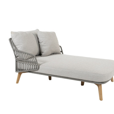 Sempre daybed teak silvergrey 1 seater with 3 cushions Silver Grey