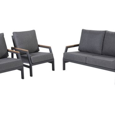 Ravenna 2 x living chair + 1 x 2,5 seater bench Anthracite