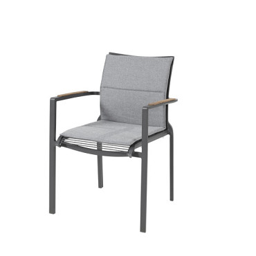 Melbourne stacking chair rope anthracite with cushion Anthracite