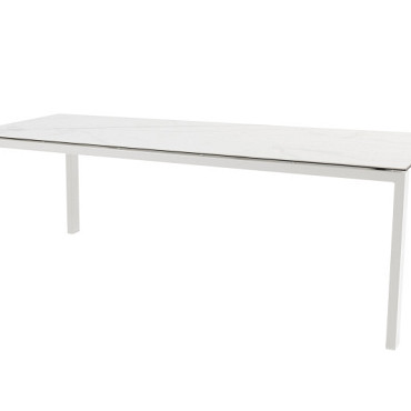 Lafite floating table ceramic White 8 mm 220 x 95 cm. White
