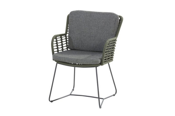 Fabrice dining chair Green/Anthracite with 2 cushions Green afbeelding 3