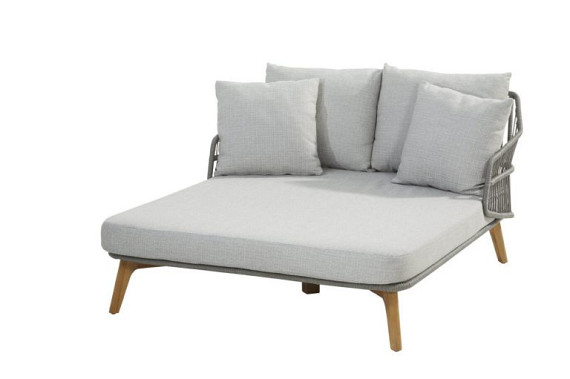 Sempre daybed teak silvergrey 2 seater with 6 cushions Silver Grey afbeelding 3