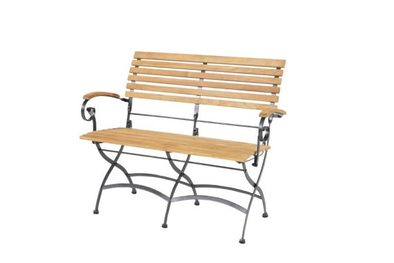 Bellini folding bench 2 seater with arm Teak afbeelding 3