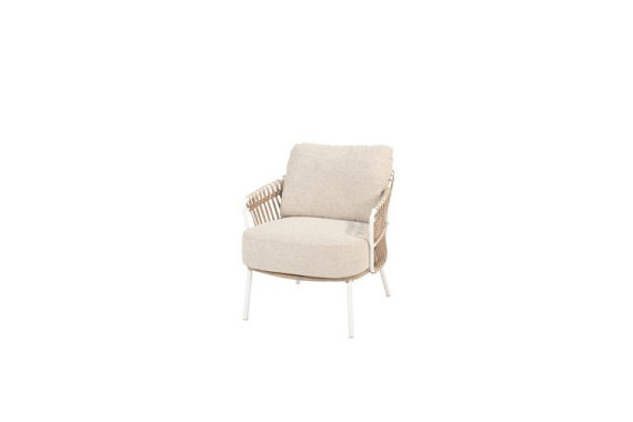 Dalias low dining chair white with 2 cushions White