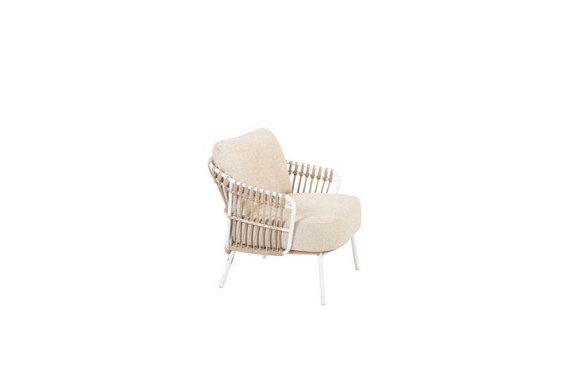 Dalias low dining chair white with 2 cushions White afbeelding 4