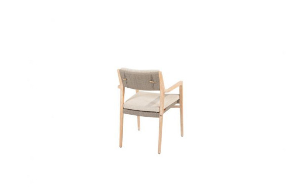 Julia stackable dining chair brushed teak with 2 cushions (2 pc in box) Teak brushed afbeelding 2