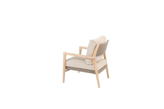 Julia low dining chair brushed teak with 2 cushions Teak brushed