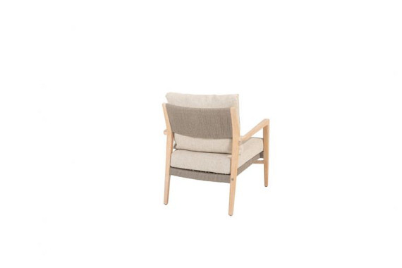 Julia low dining chair brushed teak with 2 cushions Teak brushed afbeelding 2