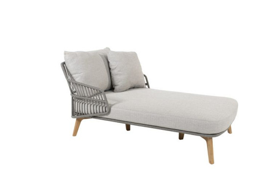 Sempre daybed teak silvergrey 1 seater with 3 cushions Silver Grey afbeelding 2