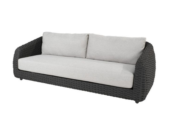 Saint-Tropez living bench 3 seater anthracite with 3 cushions Anthracite afbeelding 3