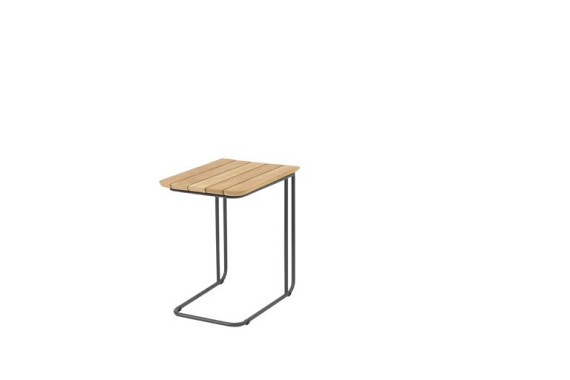 Verdi support table natural teak 50 X 35 X 45 cm Alu / Teak afbeelding 2
