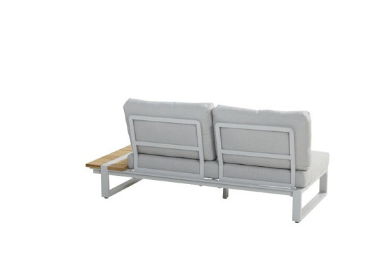 Country modular 2 seater LEFT teak  table Frost Grey with 3 cushions - Showroommodel OP=OP afbeelding 2