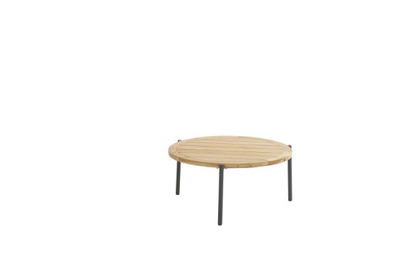 Yoga coffee table Anthracite Natural teak 73 cm (H35) Alu / Teak