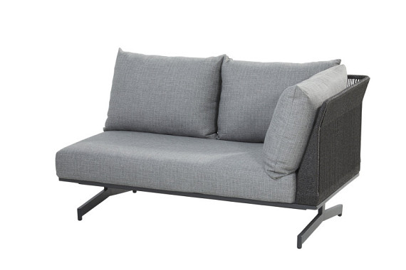Fortuna modular corner bench 2 seater with 4 cushions Anthracite