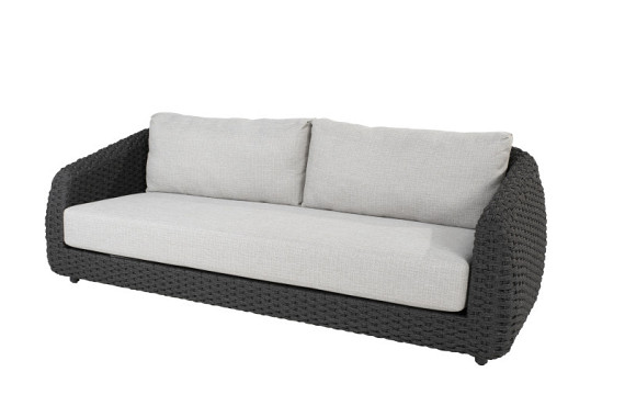 Saint-Tropez living bench 3 seater anthracite with 3 cushions Anthracite