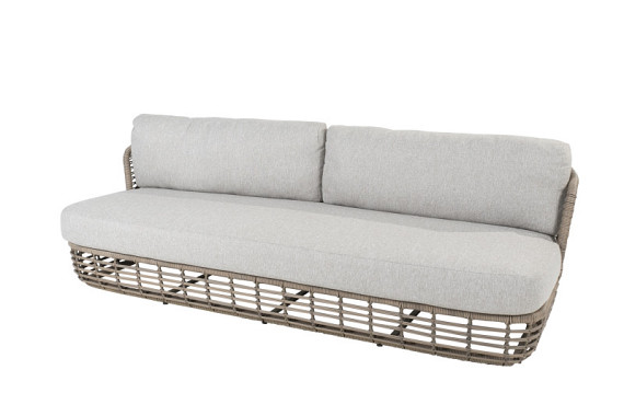 Lugano living bench 3 seater pure with 5 cushions Pure