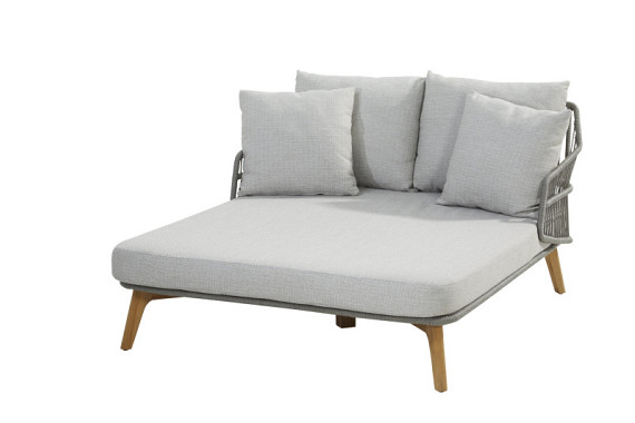 Sempre daybed teak silvergrey 2 seater with 6 cushions Silver Grey