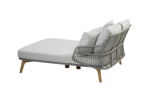 Sempre daybed teak silvergrey 2 seater with 6 cushions Silver Grey afbeelding 2