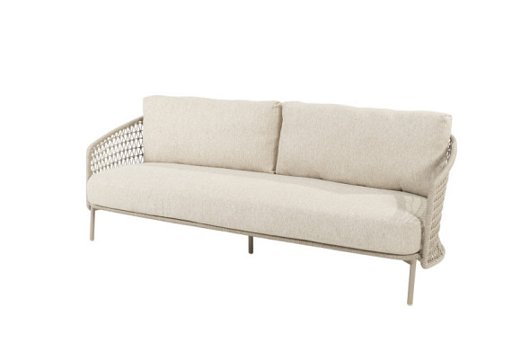 Puccini 3 seater bench latte with 3 cushions Latte