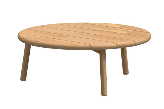 Ceylon coffee table Natural Teak round 90 cm. Teak legs (H35) Teak OP=OP