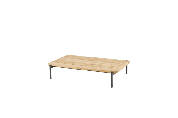 Yoga coffee table Anthracite  Natural teak 120 X 75 X 25 cm Rectangular Alu / Teak