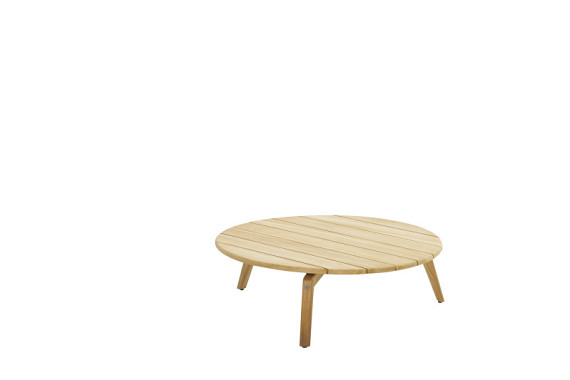 Zucca coffee table Natural Teak round 90 cm. Teak legs (H30) Teak / Teak