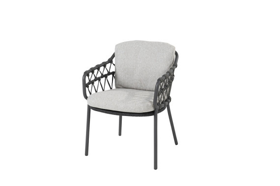 Calpi dining chair anthracite with 2 cushions Anthracite