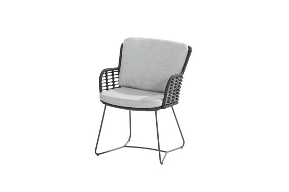 Fabrice dining chair Anthracite/Anthracite with 2 cushions Anthracite