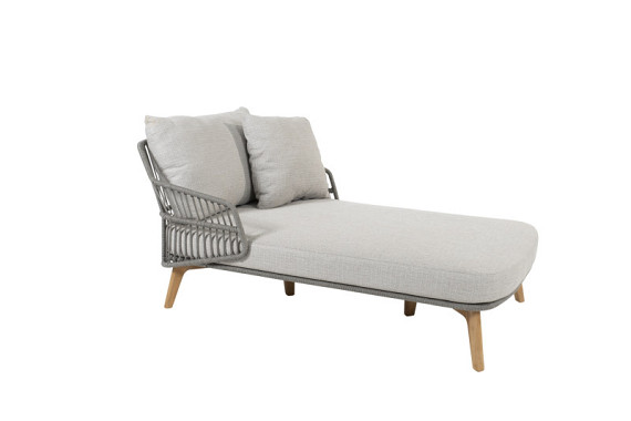 Sempre daybed teak silvergrey 1 seater with 3 cushions Silver Grey
