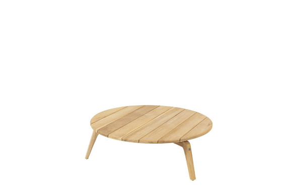 Zucca coffee table Natural Teak round 90 cm. Teak legs (H30) Teak / Teak afbeelding 2