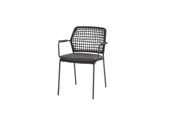 Barista stacking chair Anthracite with cushion  Anthracite - Colour cushions: Black Venao 093 - Showroommodel OP=OP