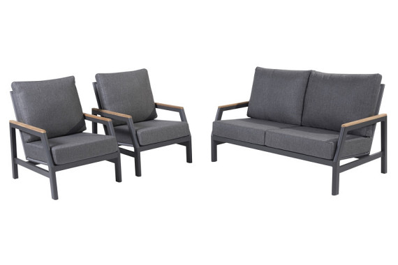 Ravenna 2 x living chair + 1 x 2,5 seater bench Anthracite