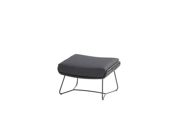 Belmond footstool with cushion Anthracite - Colour cushions: Black Venao 093