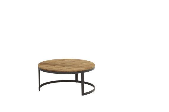 Stonic set of 2 coffee tables 80cm and 60cm with teak/ceramic  Anthracite afbeelding 2