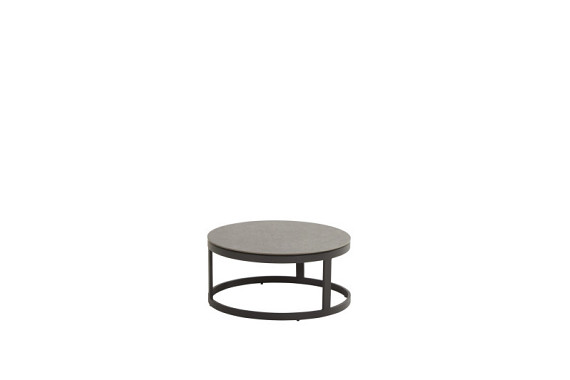 Stonic set of 2 coffee tables 80cm and 60cm with teak/ceramic  Anthracite afbeelding 3