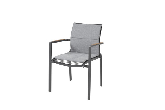 Melbourne stacking chair rope anthracite with cushion Anthracite