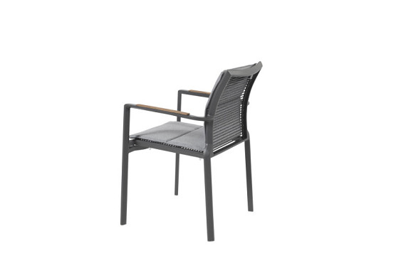 Melbourne stacking chair rope anthracite with cushion Anthracite afbeelding 2