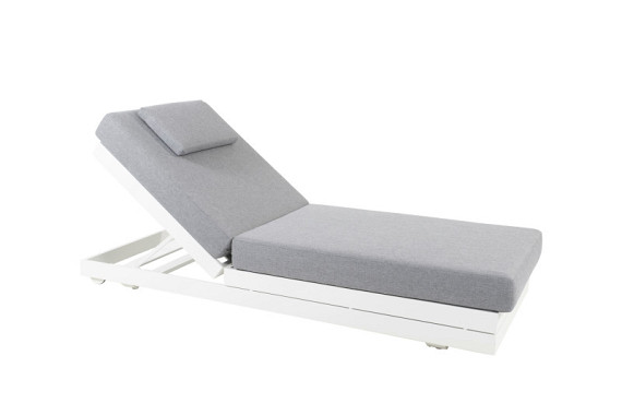 Cali sunbed white with cushion White afbeelding 2